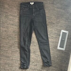 AGOLDE Women's Black Distressed Jeans